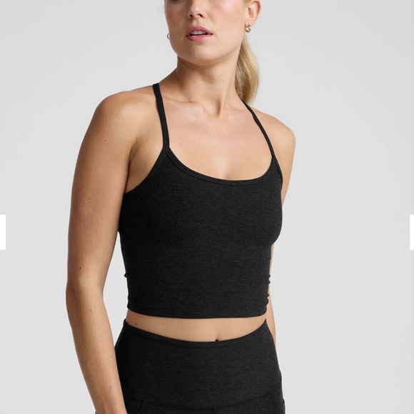 Beyond Yoga Tops - Beyond Yoga Spacedye Slim Racerback Cropped Tank Darkest Night
